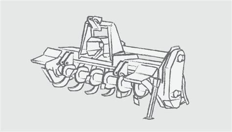 rotavator drawing easy